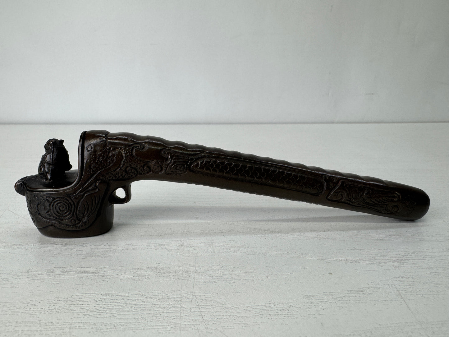 Y10360 YATATE Lion Japanese Ink and Pen Holder antique vintage Brush & Inkwell