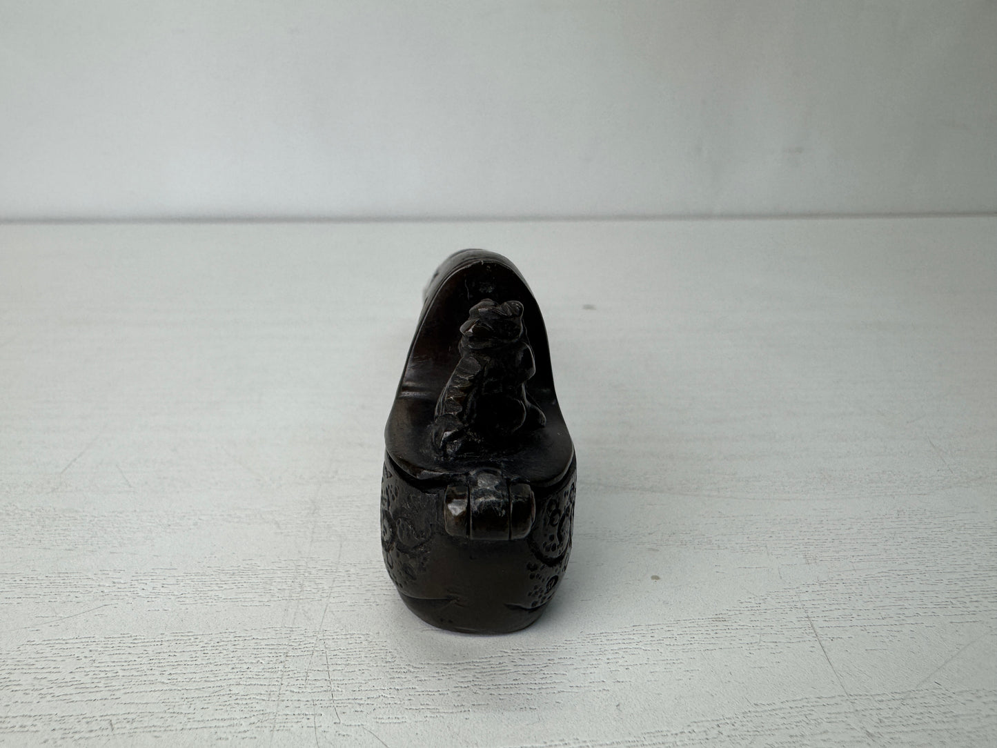 Y10360 YATATE Lion Japanese Ink and Pen Holder antique vintage Brush & Inkwell