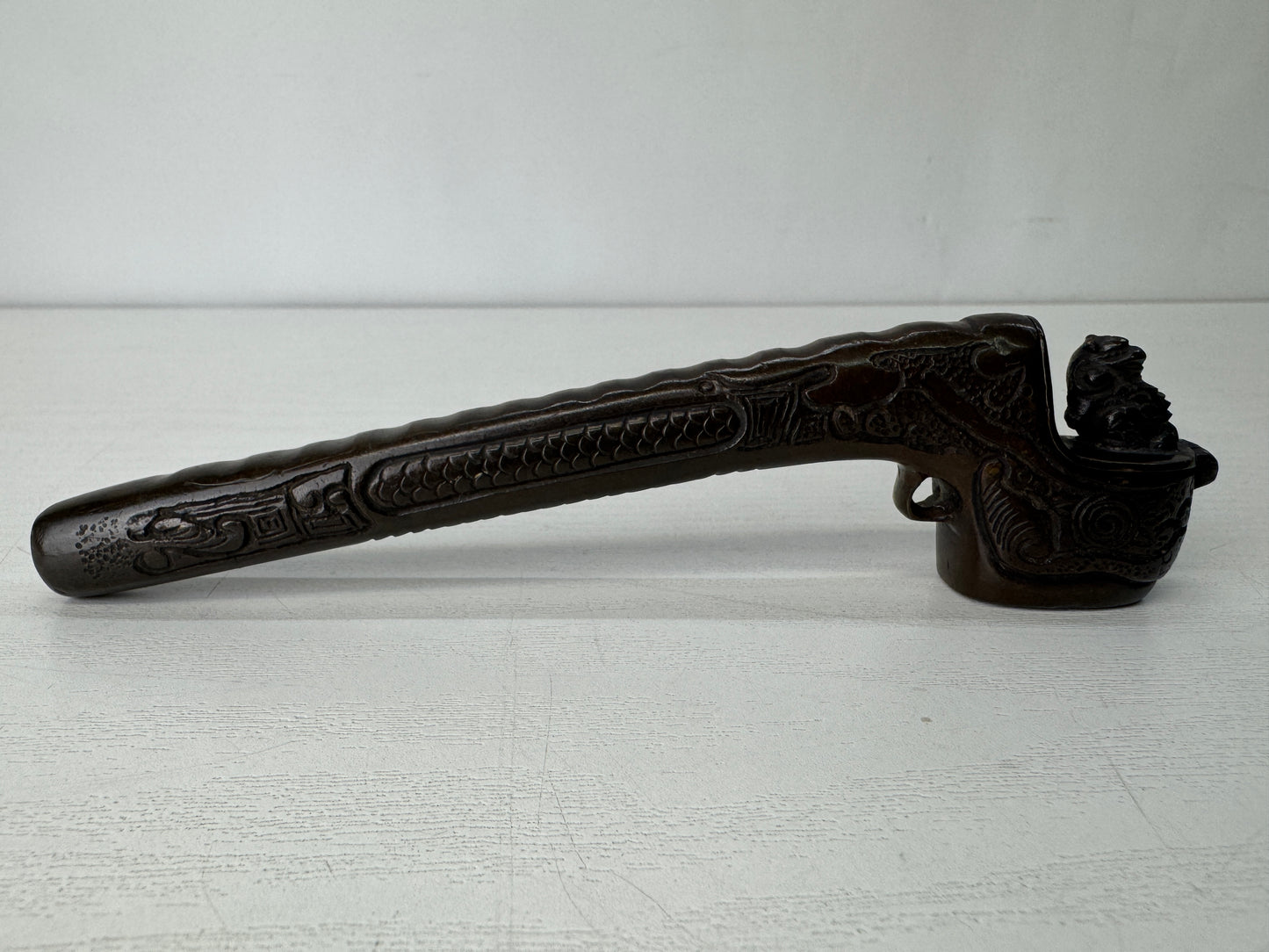 Y10360 YATATE Lion Japanese Ink and Pen Holder antique vintage Brush & Inkwell