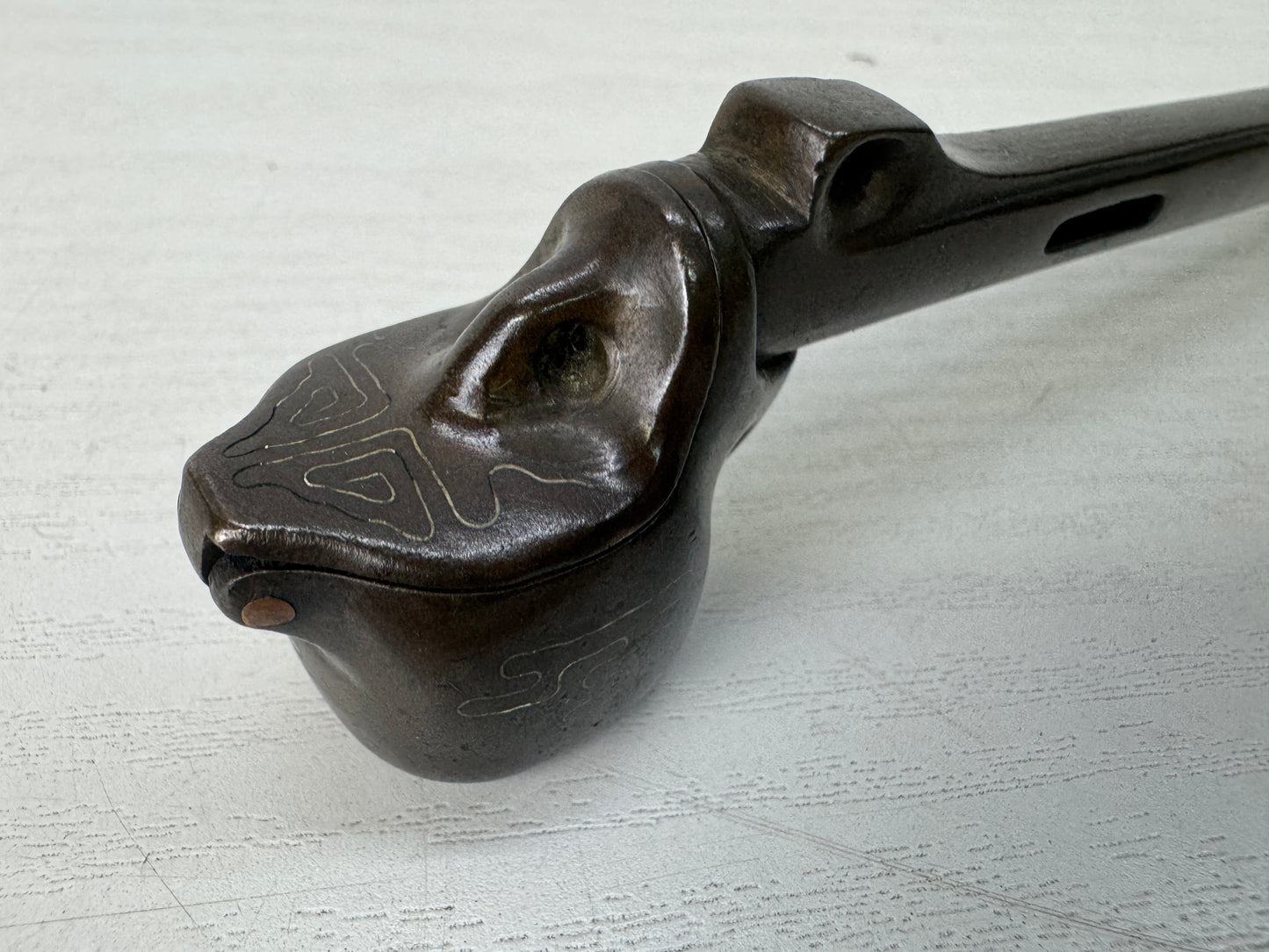 Y10361 YATATE Kaminarimon Japanese Ink and Pen Holder antique Brush & Inkwell
