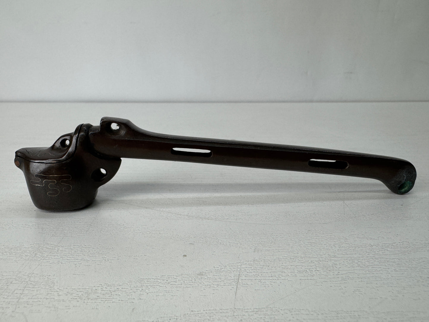 Y10361 YATATE Kaminarimon Japanese Ink and Pen Holder antique Brush & Inkwell