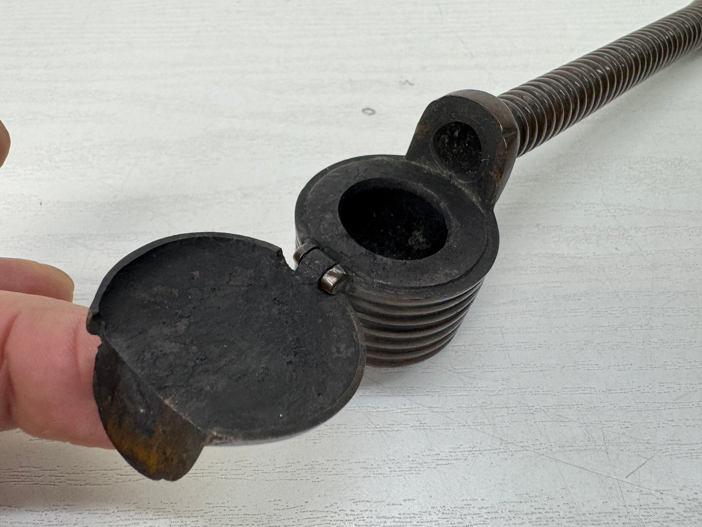 Y10362 YATATE Dragon Japanese Ink and Pen Holder antique vintage Brush & Inkwell