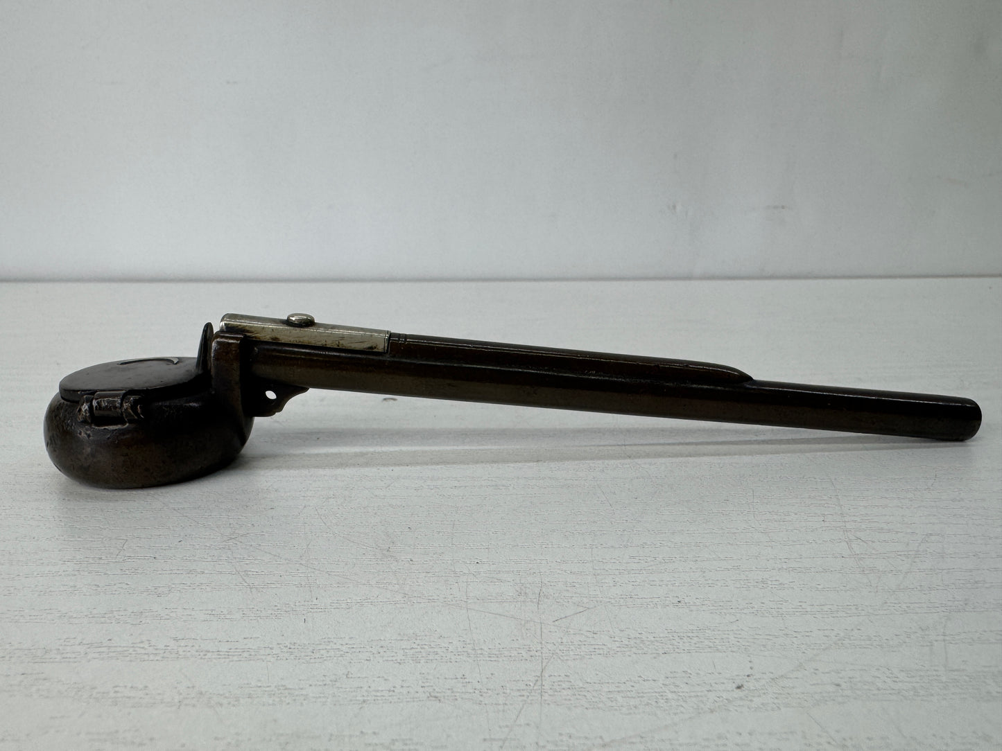Y10364 YATATE Crescent moon signed Japan Ink Pen Holder antique Brush & Inkwell