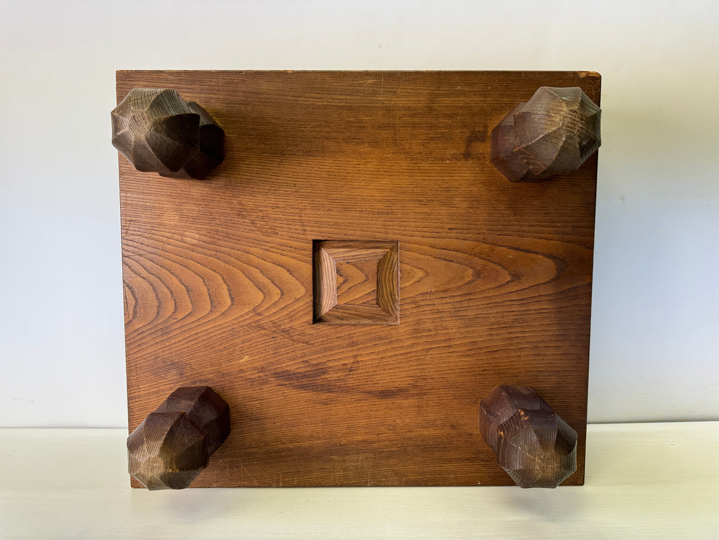 Y10370 GO Zelkova wooden board with legs strategy game Japan antique traditional