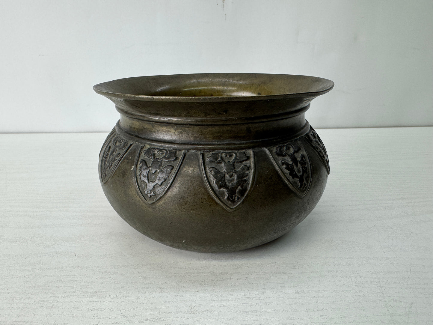 Y10378 KENSUI Copper water pot container Japan antique tea ceremony utensils