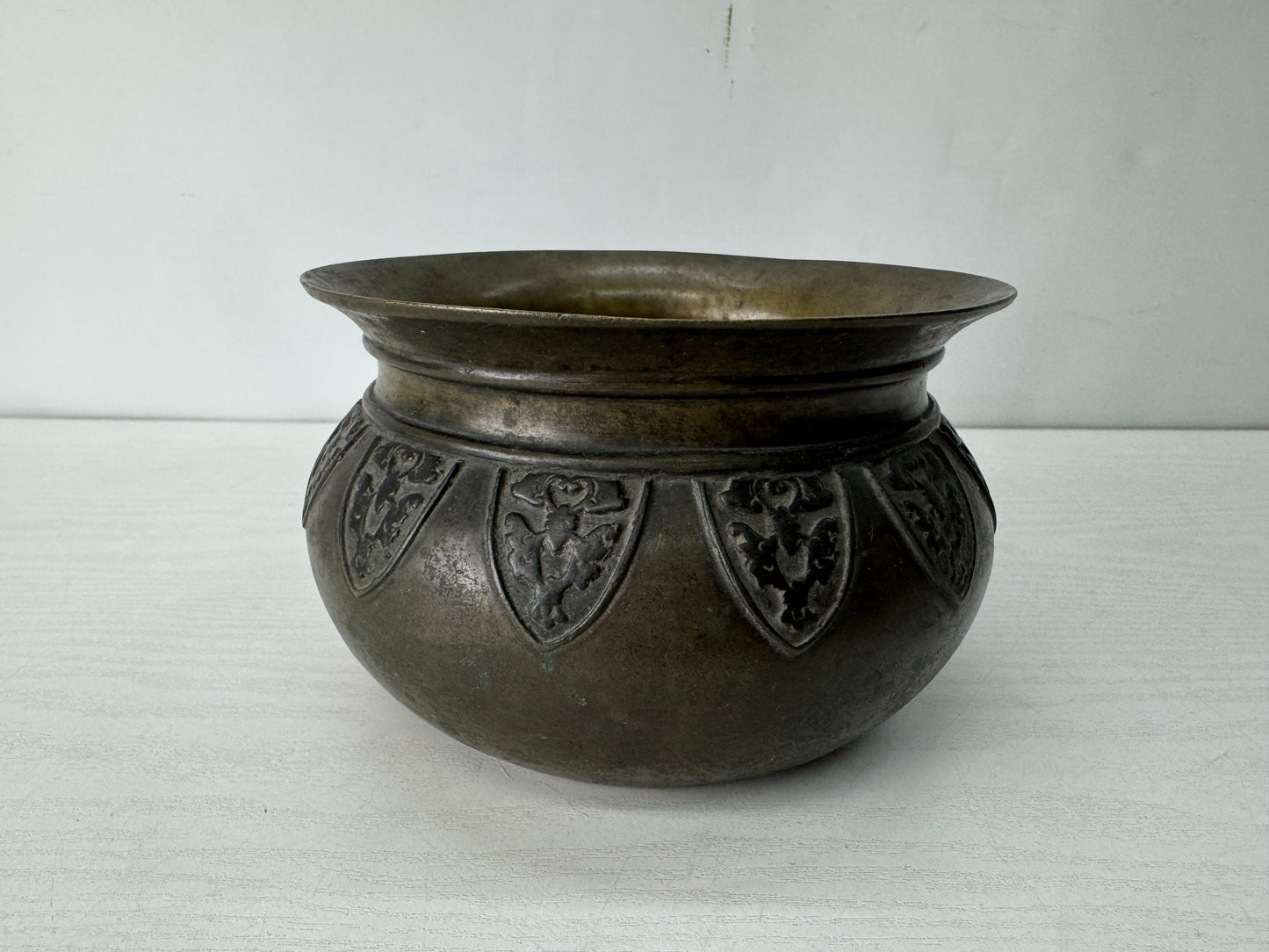 Y10378 KENSUI Copper water pot container Japan antique tea ceremony utensils