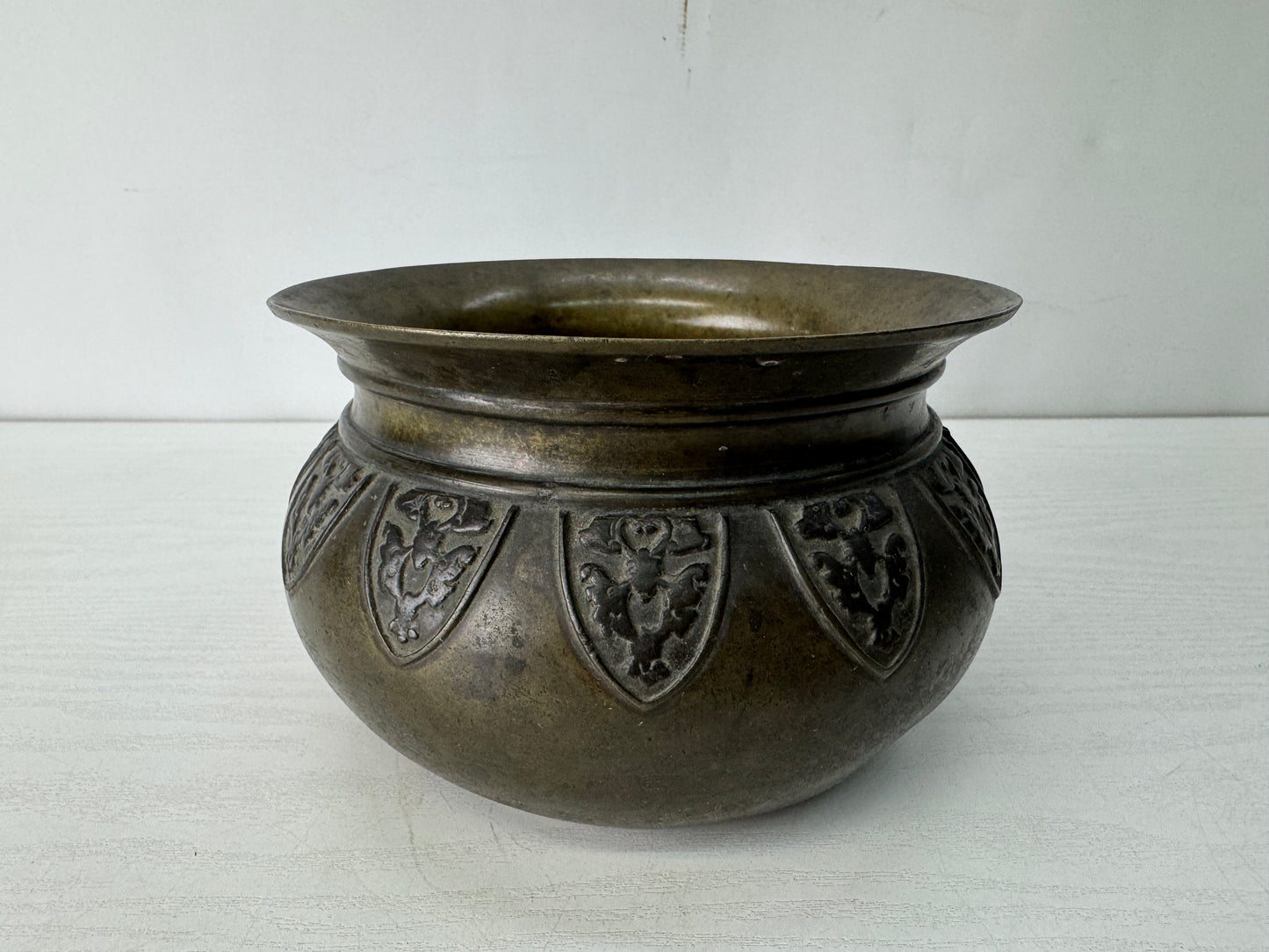 Y10378 KENSUI Copper water pot container Japan antique tea ceremony utensils