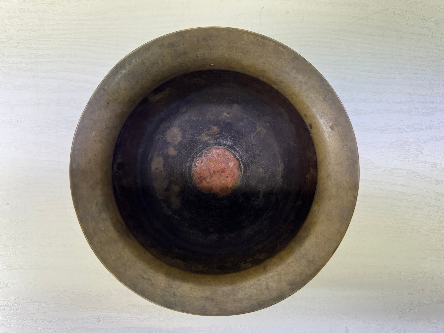 Y10378 KENSUI Copper water pot container Japan antique tea ceremony utensils