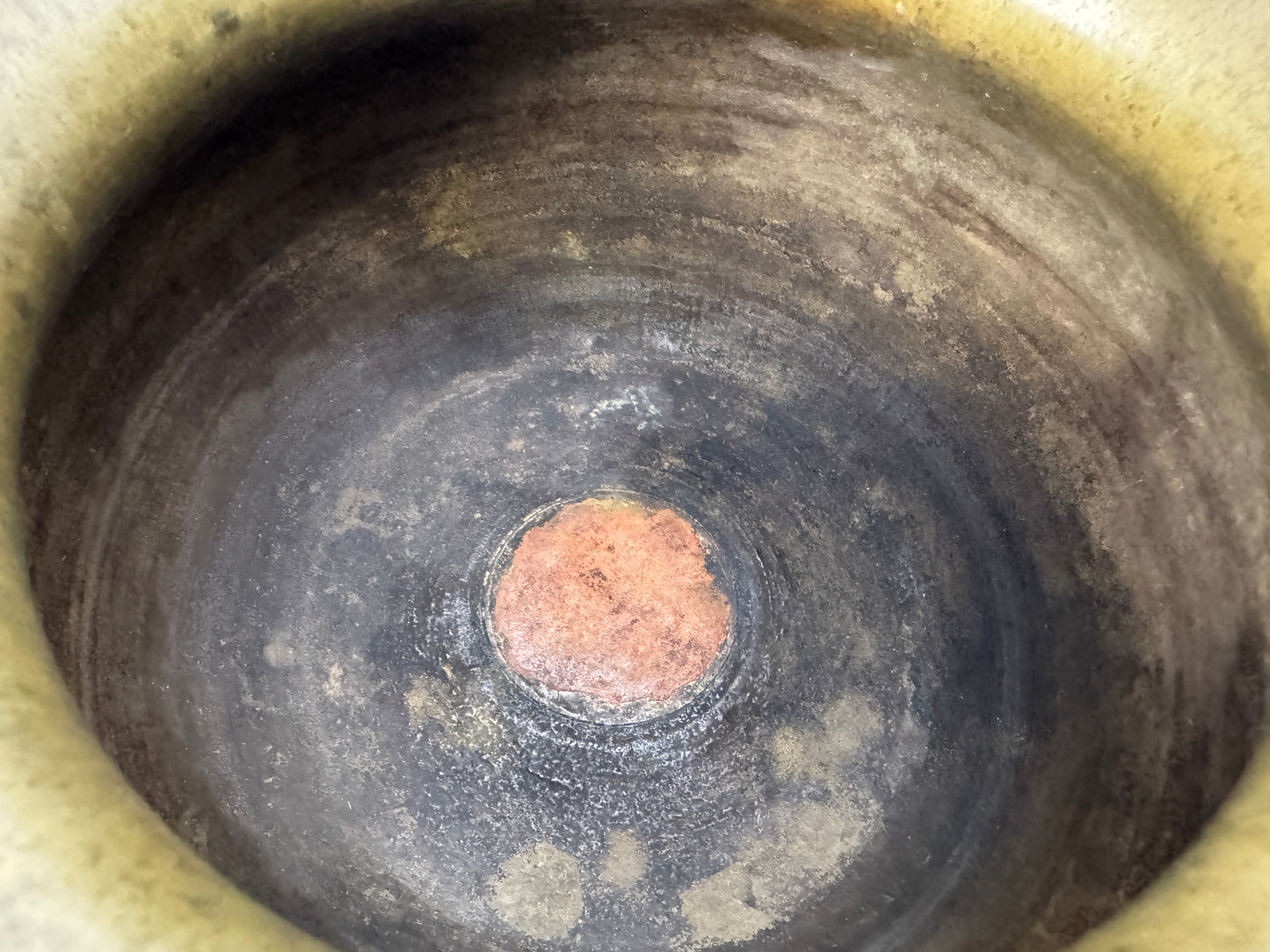 Y10378 KENSUI Copper water pot container Japan antique tea ceremony utensils