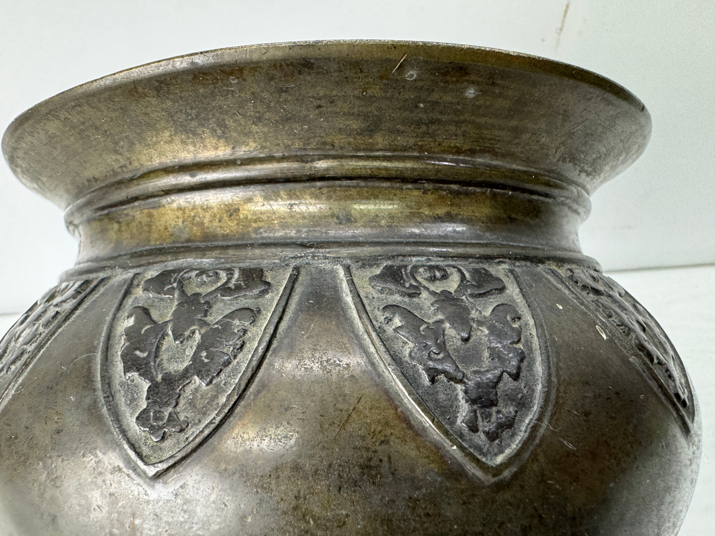 Y10378 KENSUI Copper water pot container Japan antique tea ceremony utensils