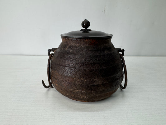 Y10380 CHAGAMA Iron teapot pot kettle Japan antique tea ceremony utensils matcha