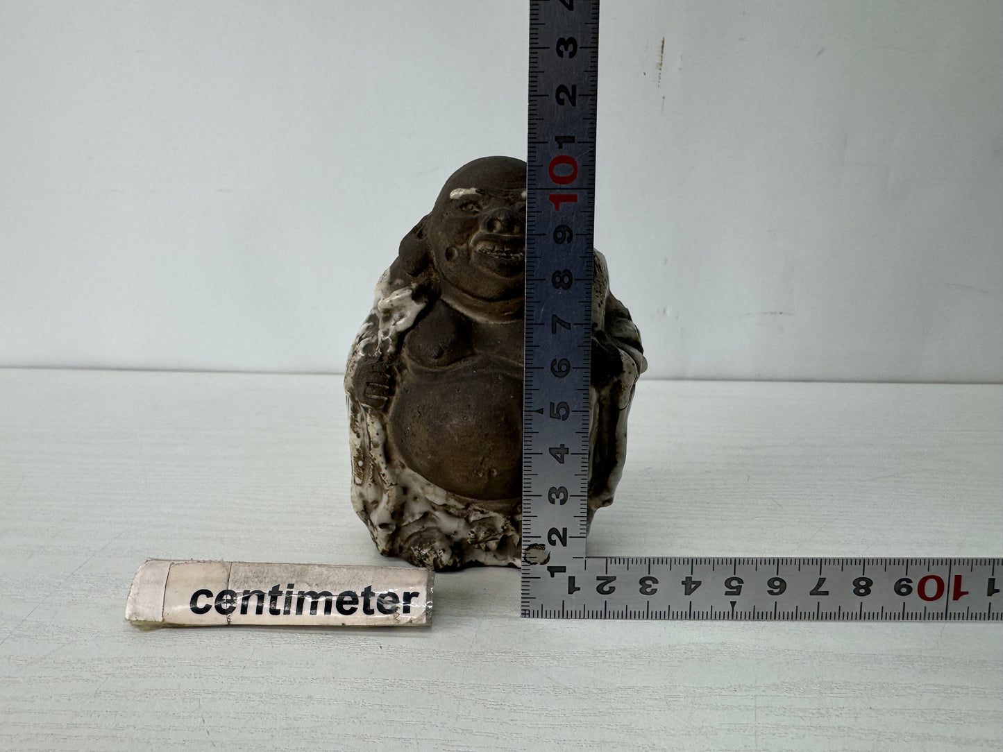 Y10381 STATUE Mino-ware Hotei god fortune figurine signed Japan antique figure