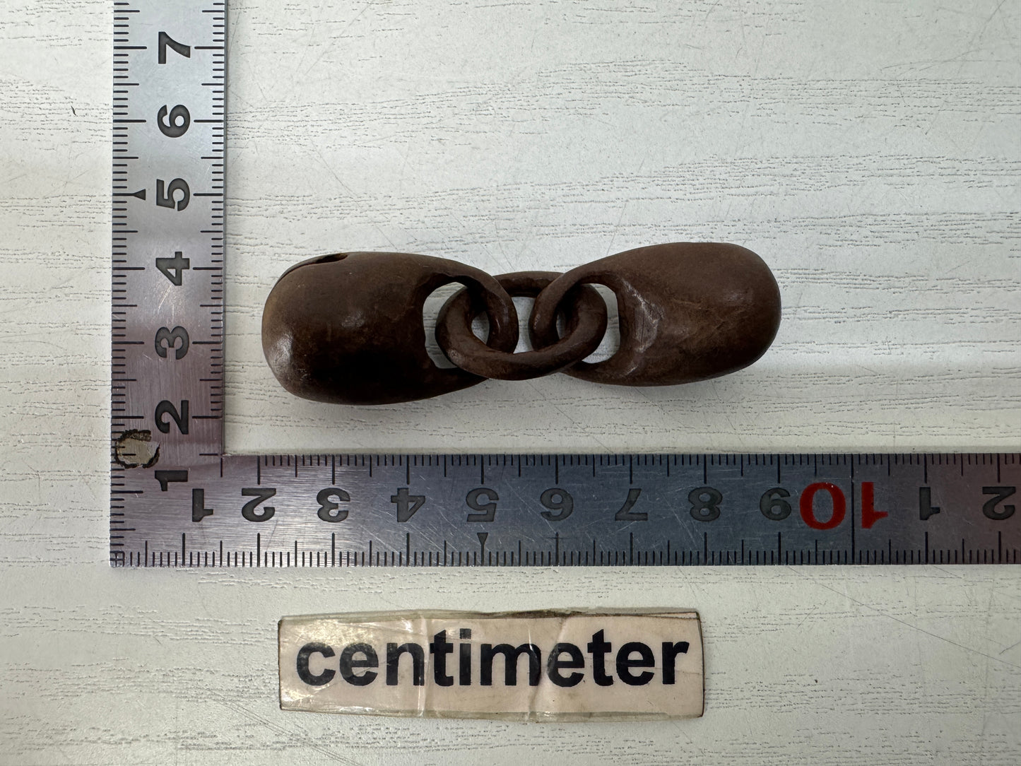 Y10385 NETSUKE wood carving 2 Mokugyo Japan antique kimono accessory sagemono