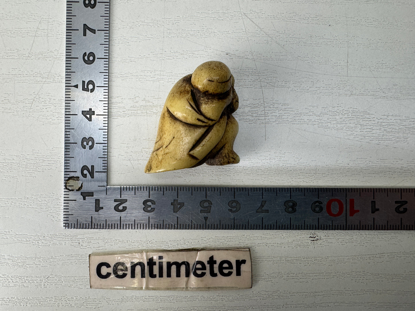 Y10388 NETSUKE Monkey Kotsu material Japan antique kimono accessory sagemono