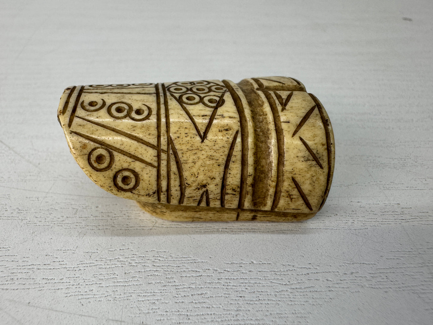 Y10389 NETSUKE Kotsu material carving Japan antique kimono accessory sagemono