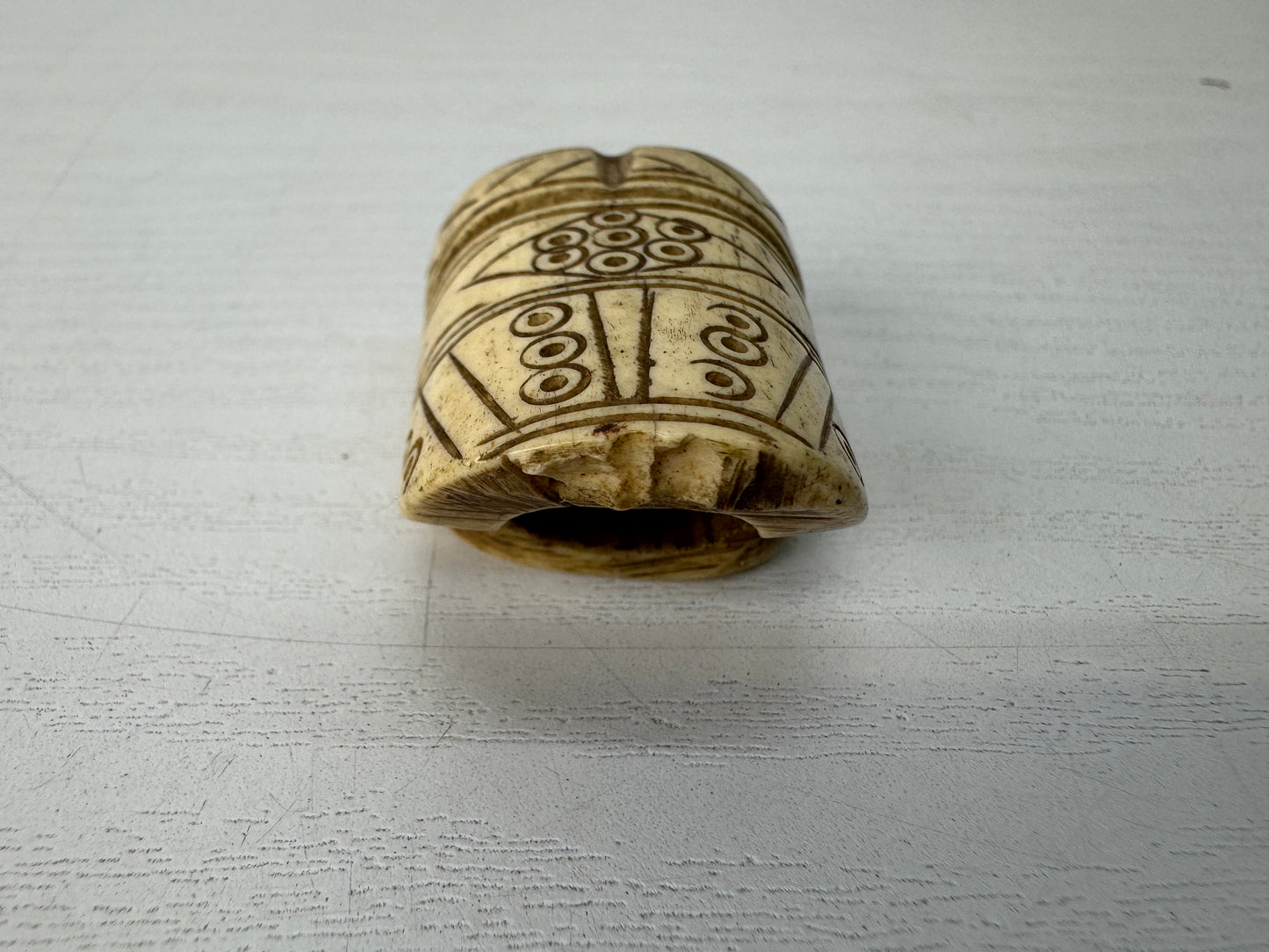 Y10389 NETSUKE Kotsu material carving Japan antique kimono accessory sagemono
