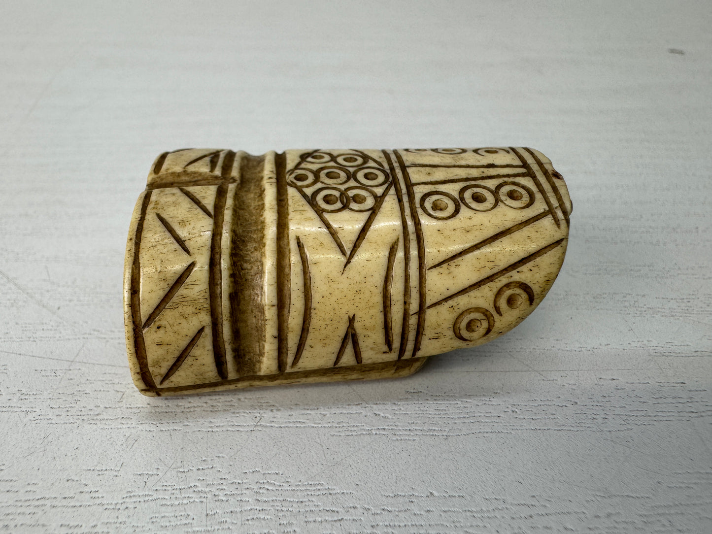 Y10389 NETSUKE Kotsu material carving Japan antique kimono accessory sagemono