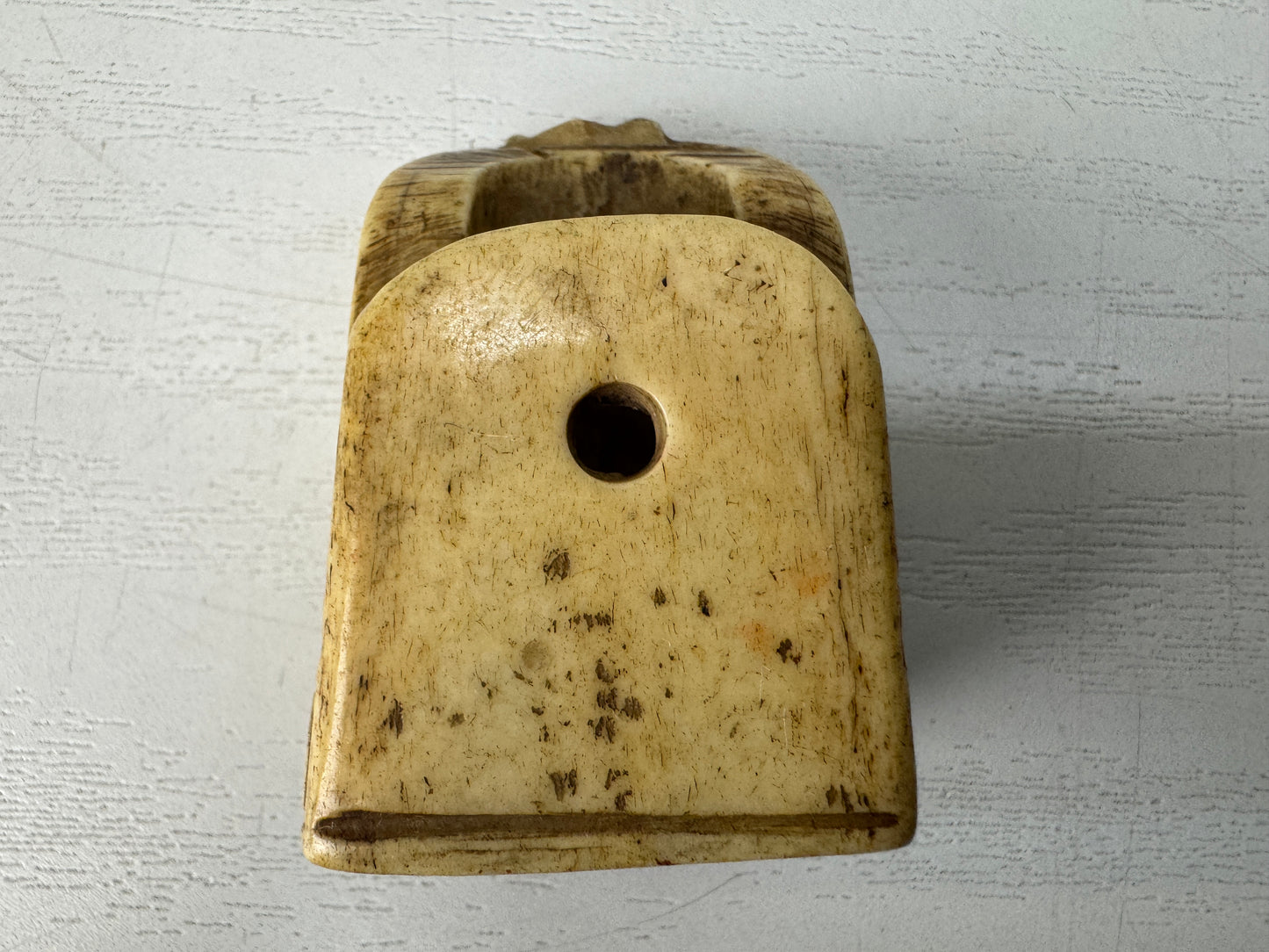 Y10389 NETSUKE Kotsu material carving Japan antique kimono accessory sagemono