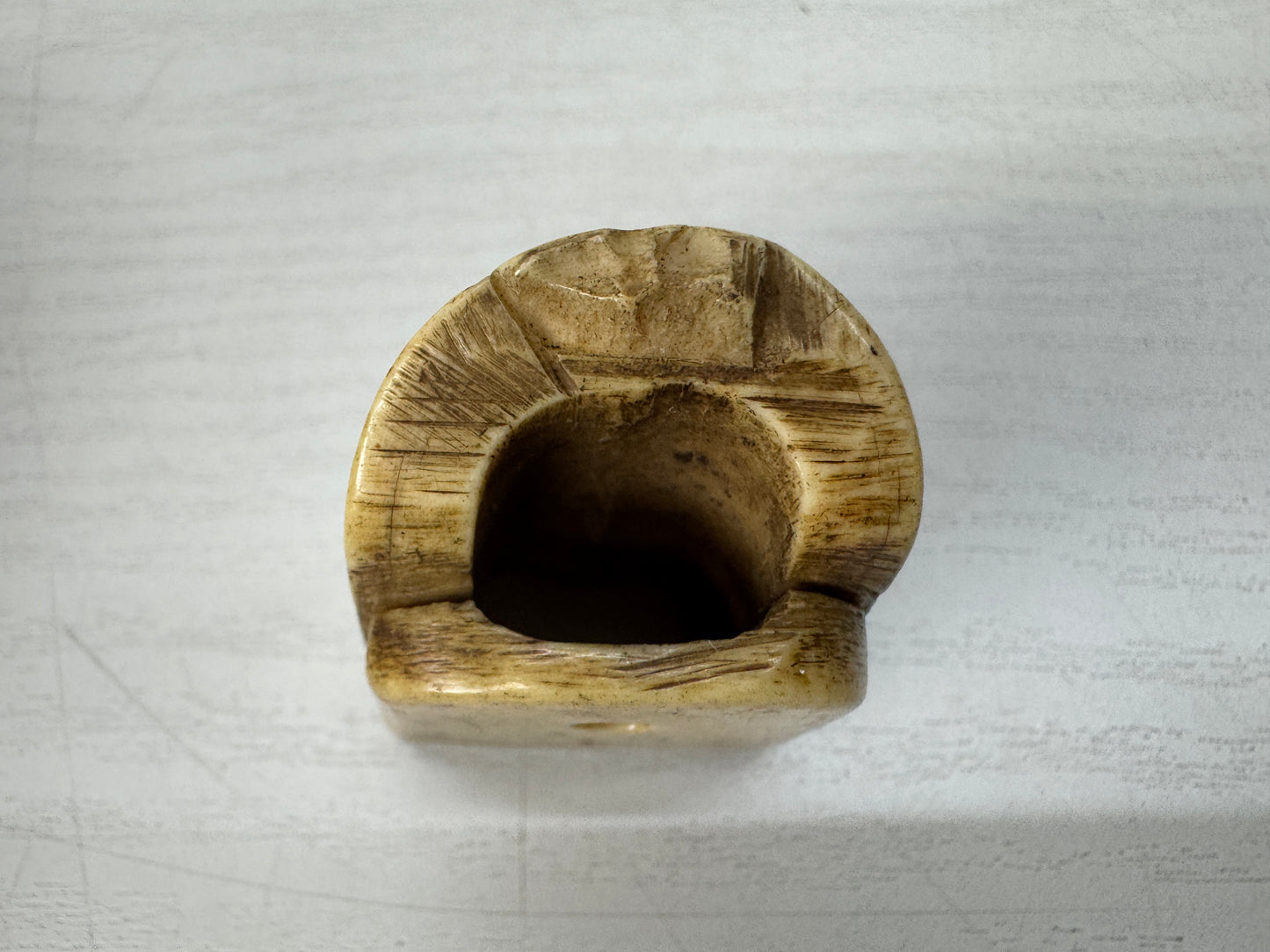 Y10389 NETSUKE Kotsu material carving Japan antique kimono accessory sagemono