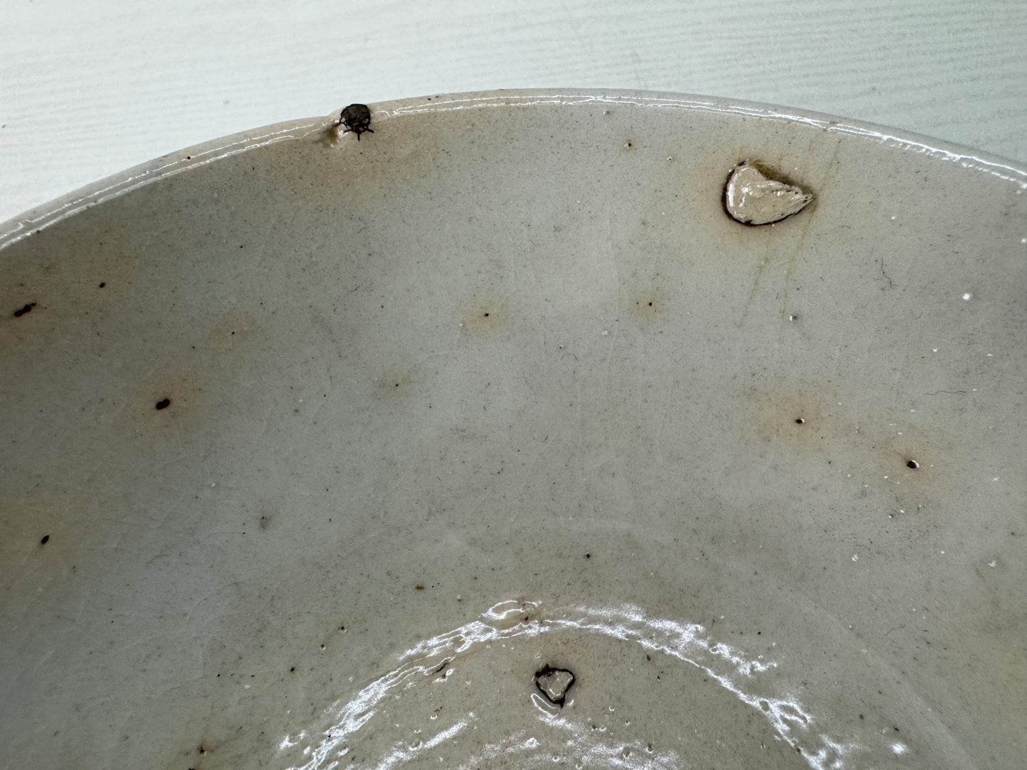 Y10390 CHAWAN Annan-ware flat bowl underglaze blue Japan antique tea ceremony