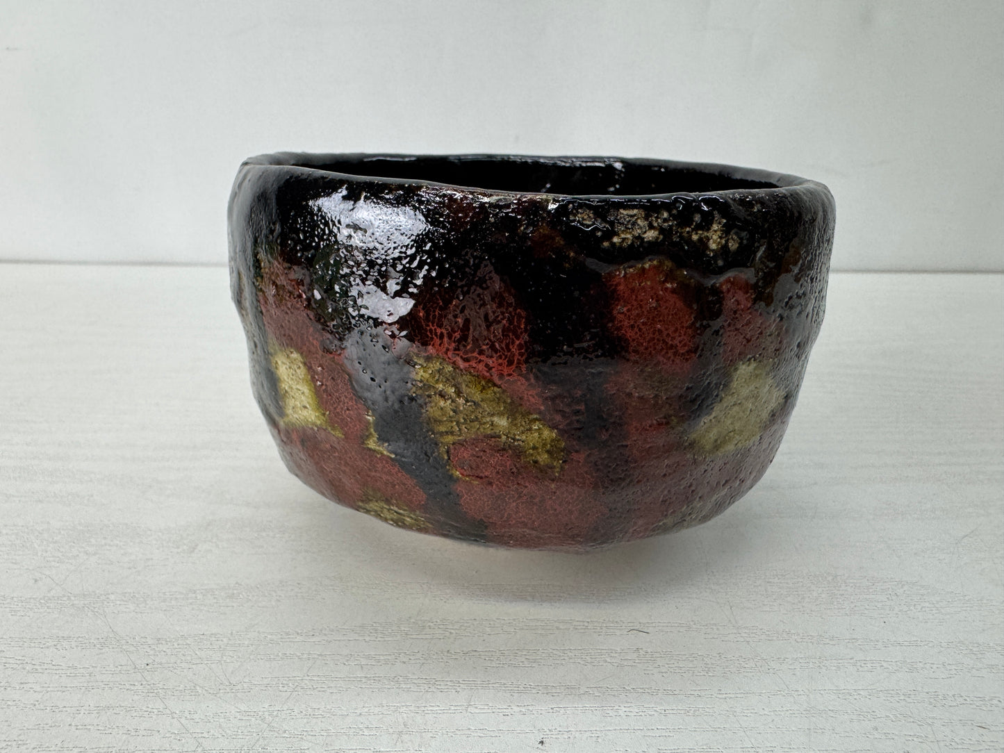 Y10393 CHAWAN Raku-ware bowl signed Ryonyu seal Japan antique tea ceremony c