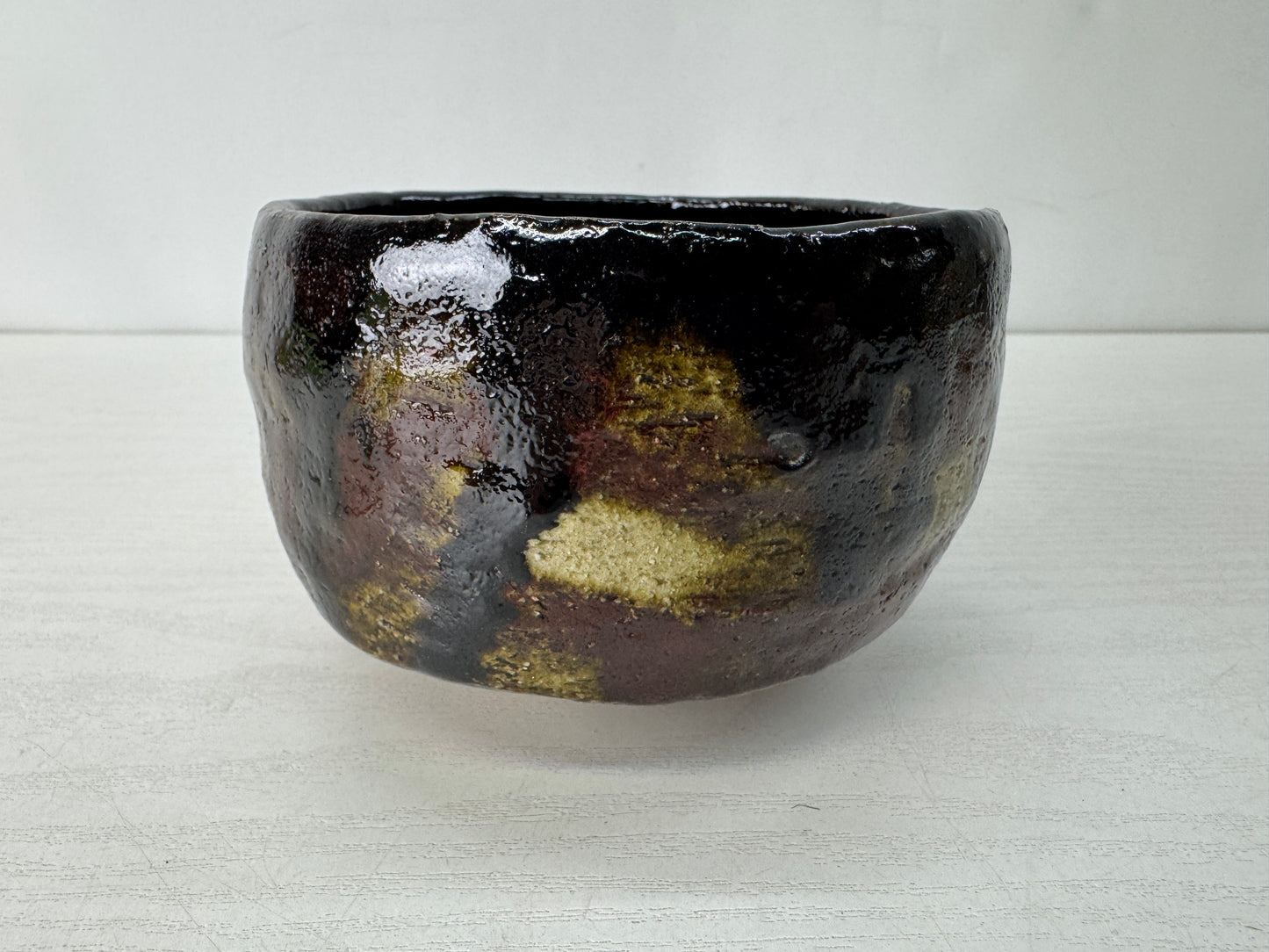 Y10393 CHAWAN Raku-ware bowl signed Ryonyu seal Japan antique tea ceremony c
