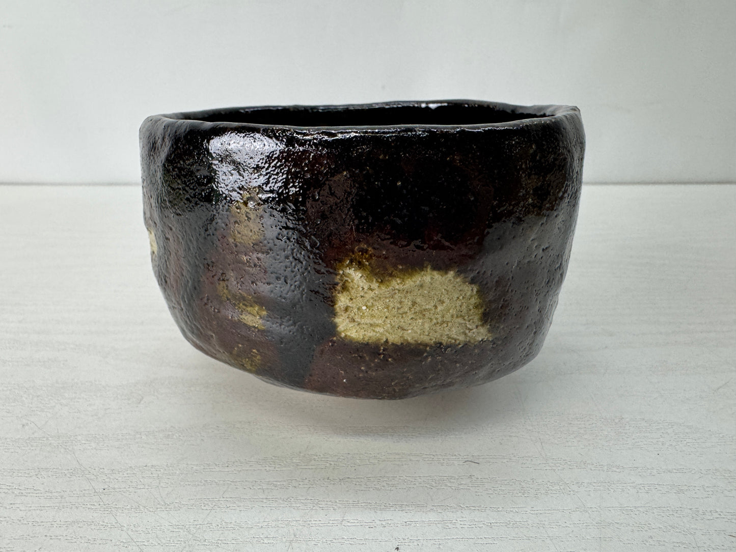 Y10393 CHAWAN Raku-ware bowl signed Ryonyu seal Japan antique tea ceremony c