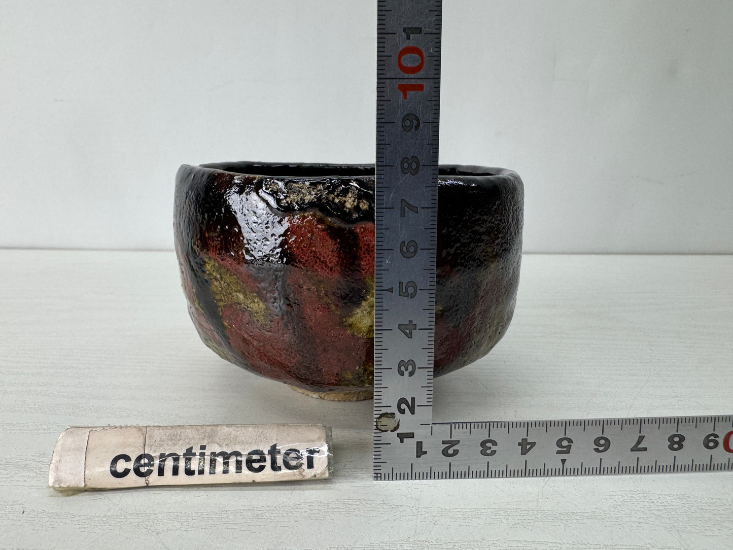 Y10393 CHAWAN Raku-ware bowl signed Ryonyu seal Japan antique tea ceremony c