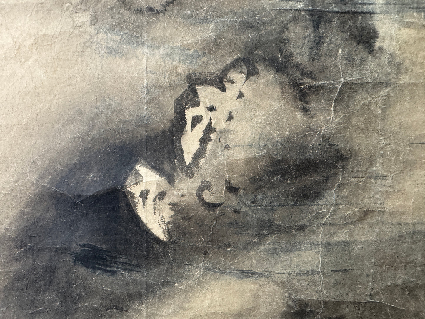 Y10398 KAKEJIKU Hanging scroll Dragon ink painting signed Japan antique interior
