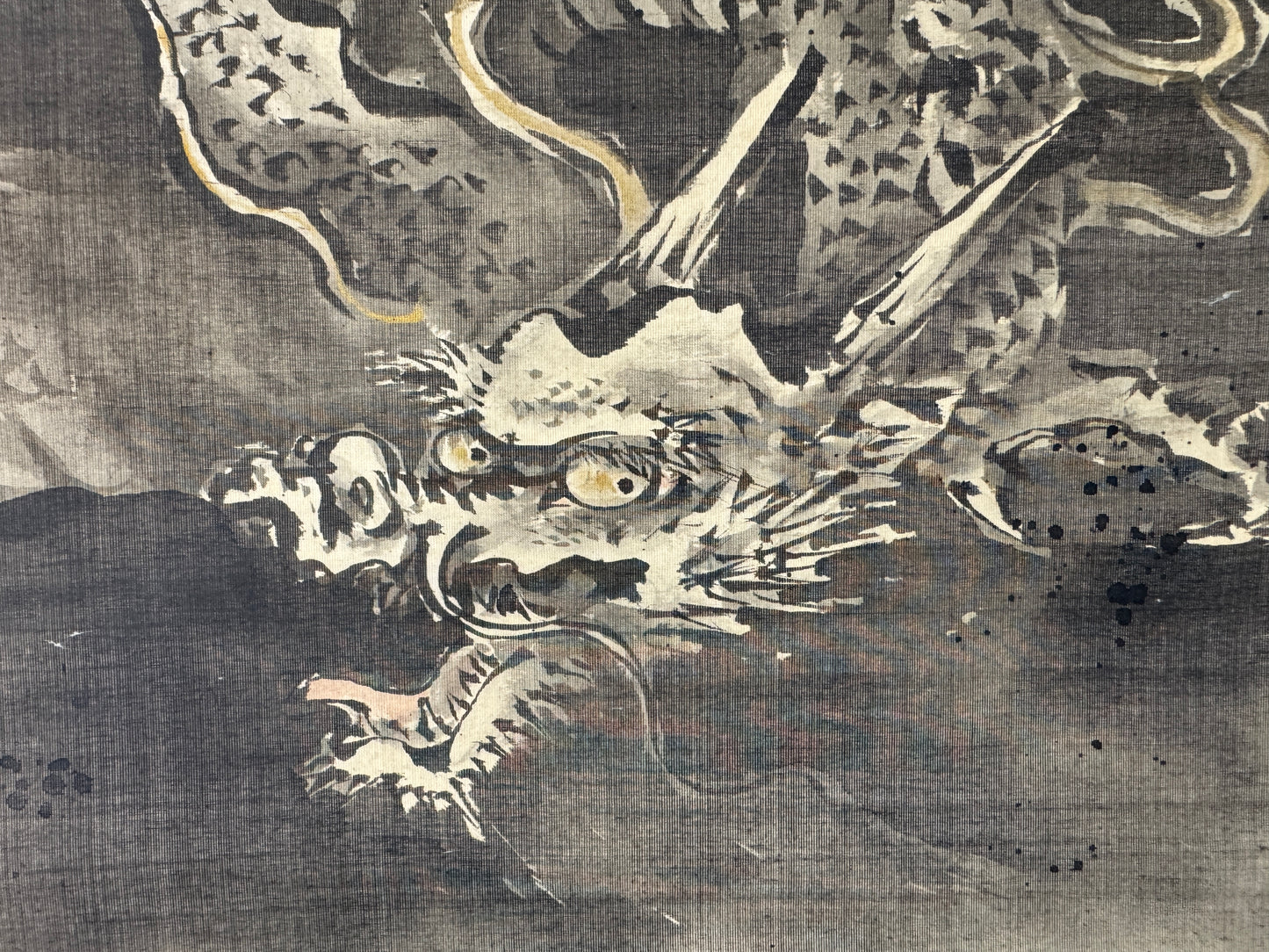 Y10400 KAKEJIKU Hanging scroll Dragon signed Kano Tanshin Japan antique interior