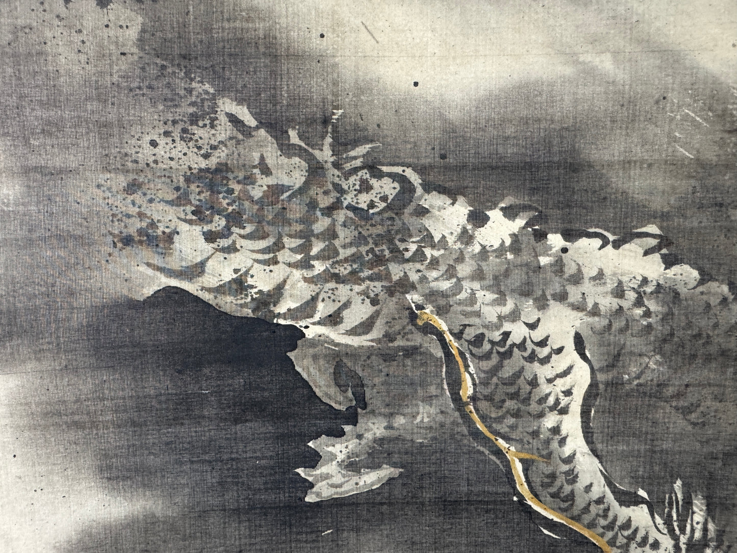 Y10400 KAKEJIKU Hanging scroll Dragon signed Kano Tanshin Japan antique interior