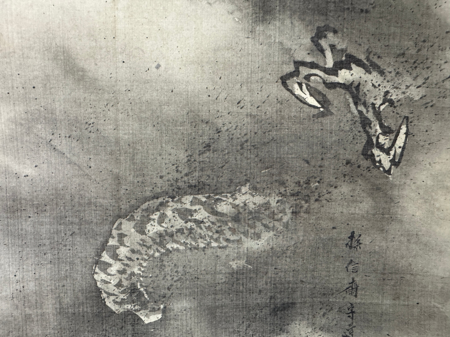 Y10400 KAKEJIKU Hanging scroll Dragon signed Kano Tanshin Japan antique interior