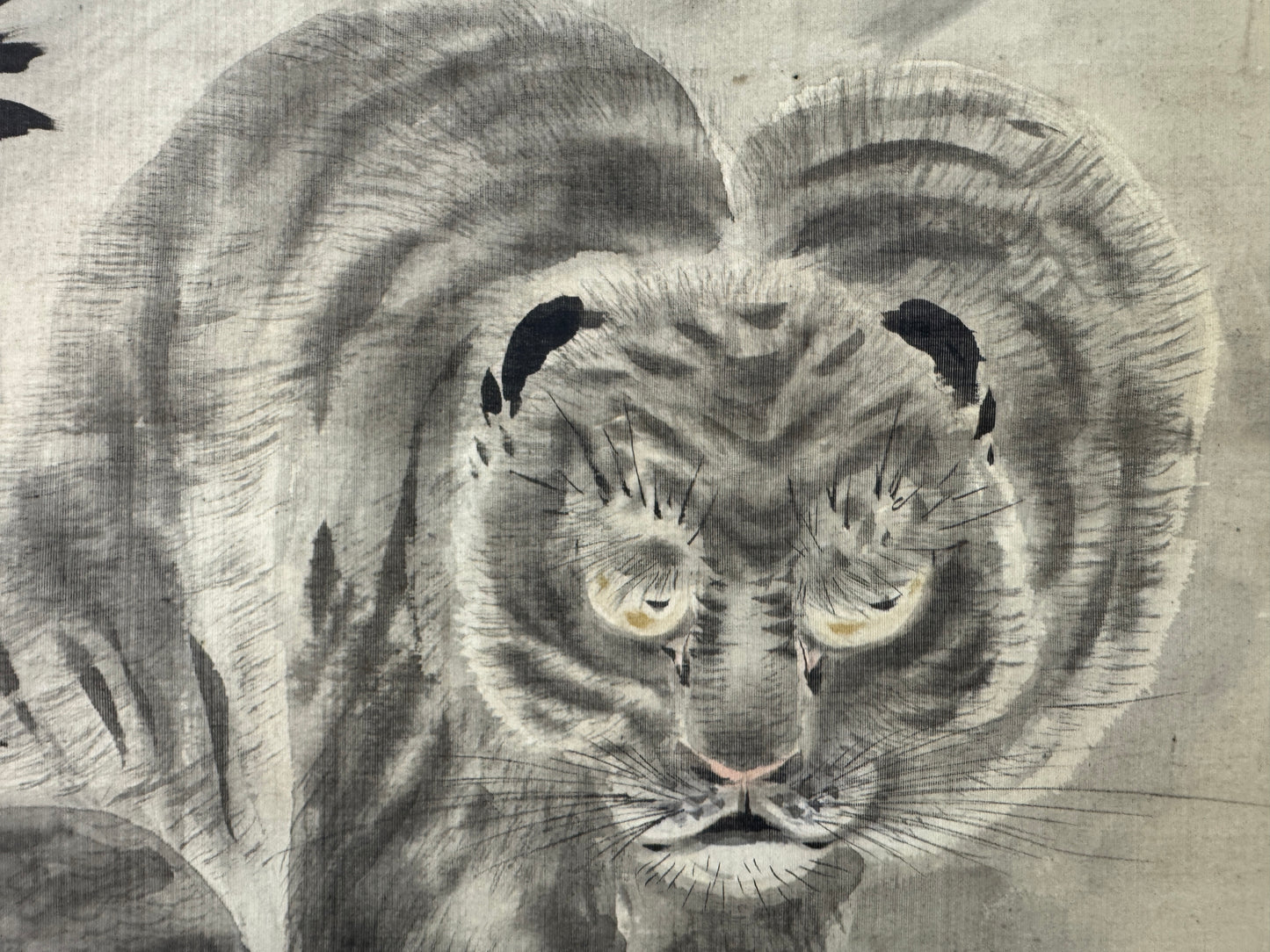 Y10401 KAKEJIKU Hanging scroll Tiger signed Kano Tanshin Japan antique interior