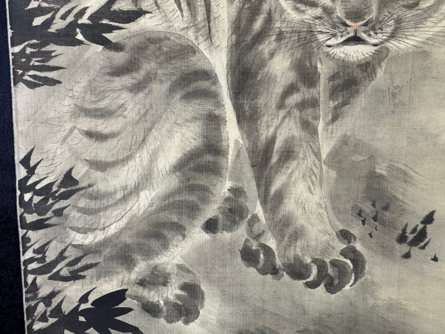 Y10401 KAKEJIKU Hanging scroll Tiger signed Kano Tanshin Japan antique interior