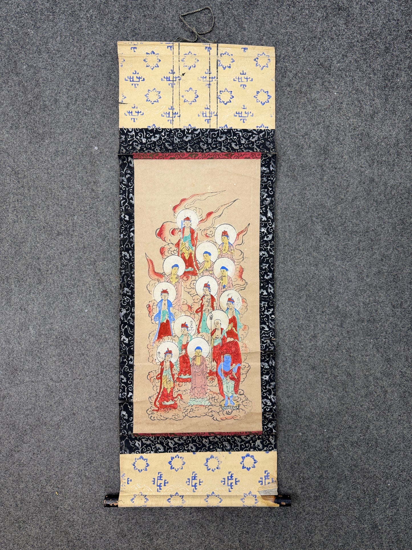 Y10405 KAKEJIKU Hanging scroll printed Buddha Japan antique interior Buddhist