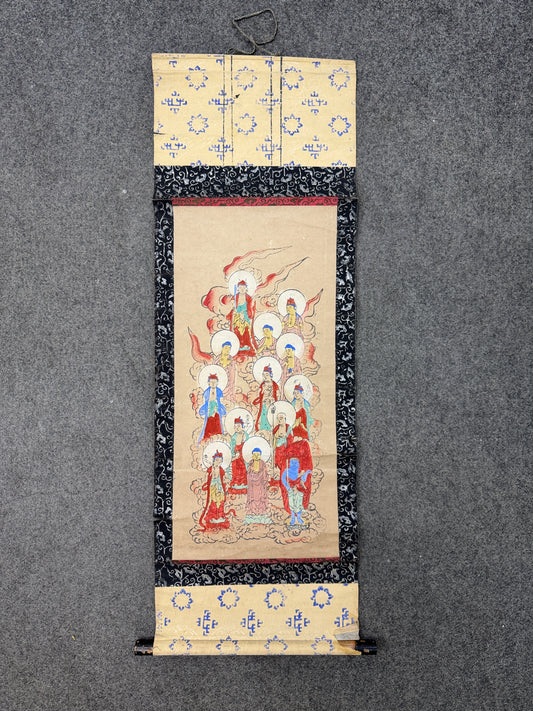 Y10405 KAKEJIKU Hanging scroll printed Buddha Japan antique interior Buddhist