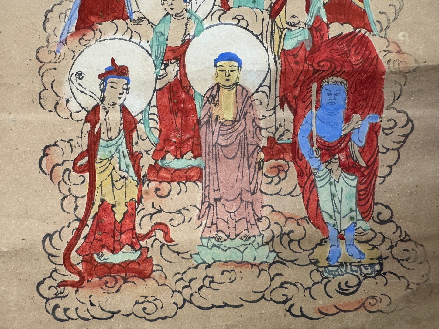 Y10405 KAKEJIKU Hanging scroll printed Buddha Japan antique interior Buddhist
