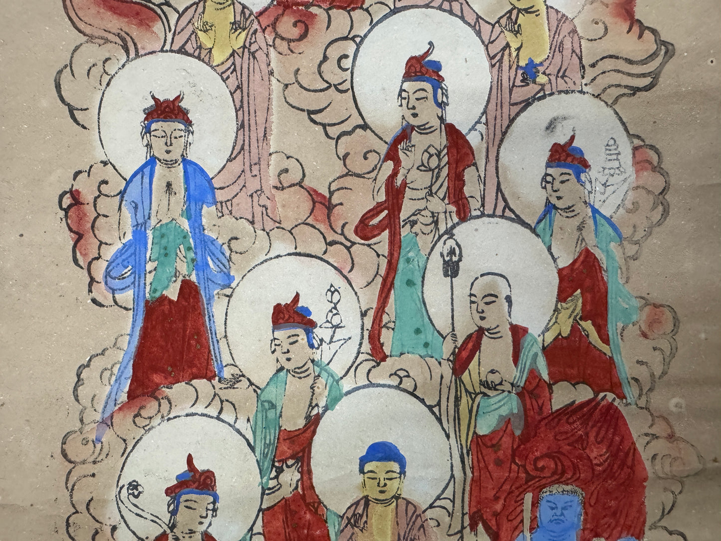 Y10405 KAKEJIKU Hanging scroll printed Buddha Japan antique interior Buddhist