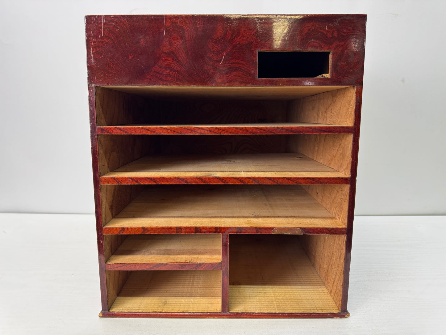 Y10406 TANSU wooden small chest of drawers Dressing table Tamamoku Japan antique
