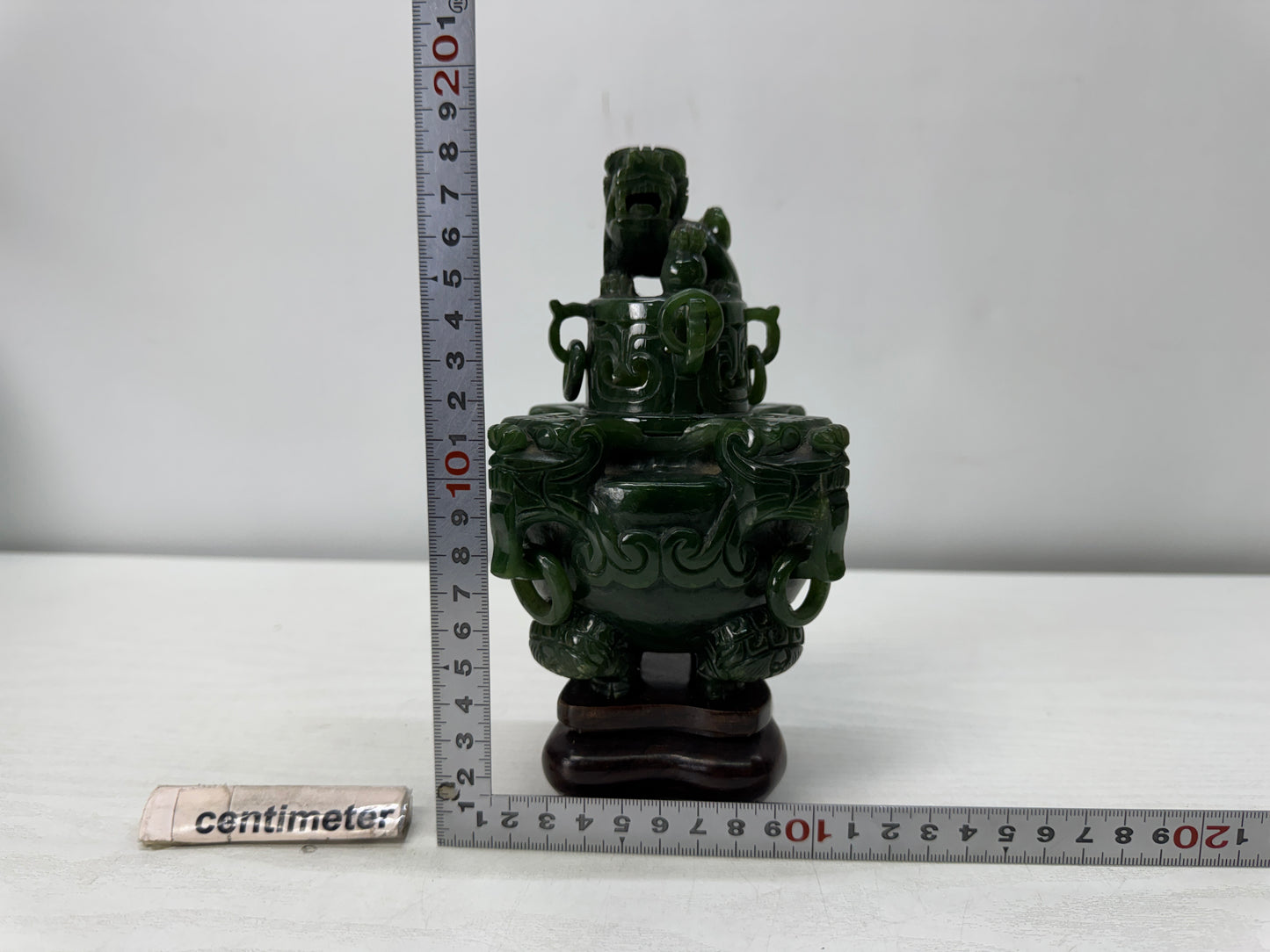 Y10409 KOURO Jade wooden stand Japan antique incense burner aromatherapy aroma