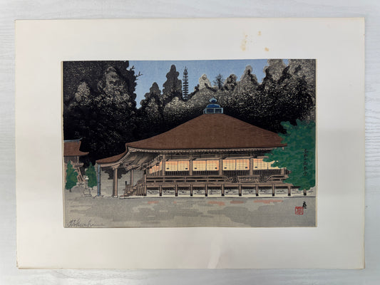 Y10410 WOODBLOCK PRINT Landscape signed Shin-hanga Japan Ukiyoe art interior