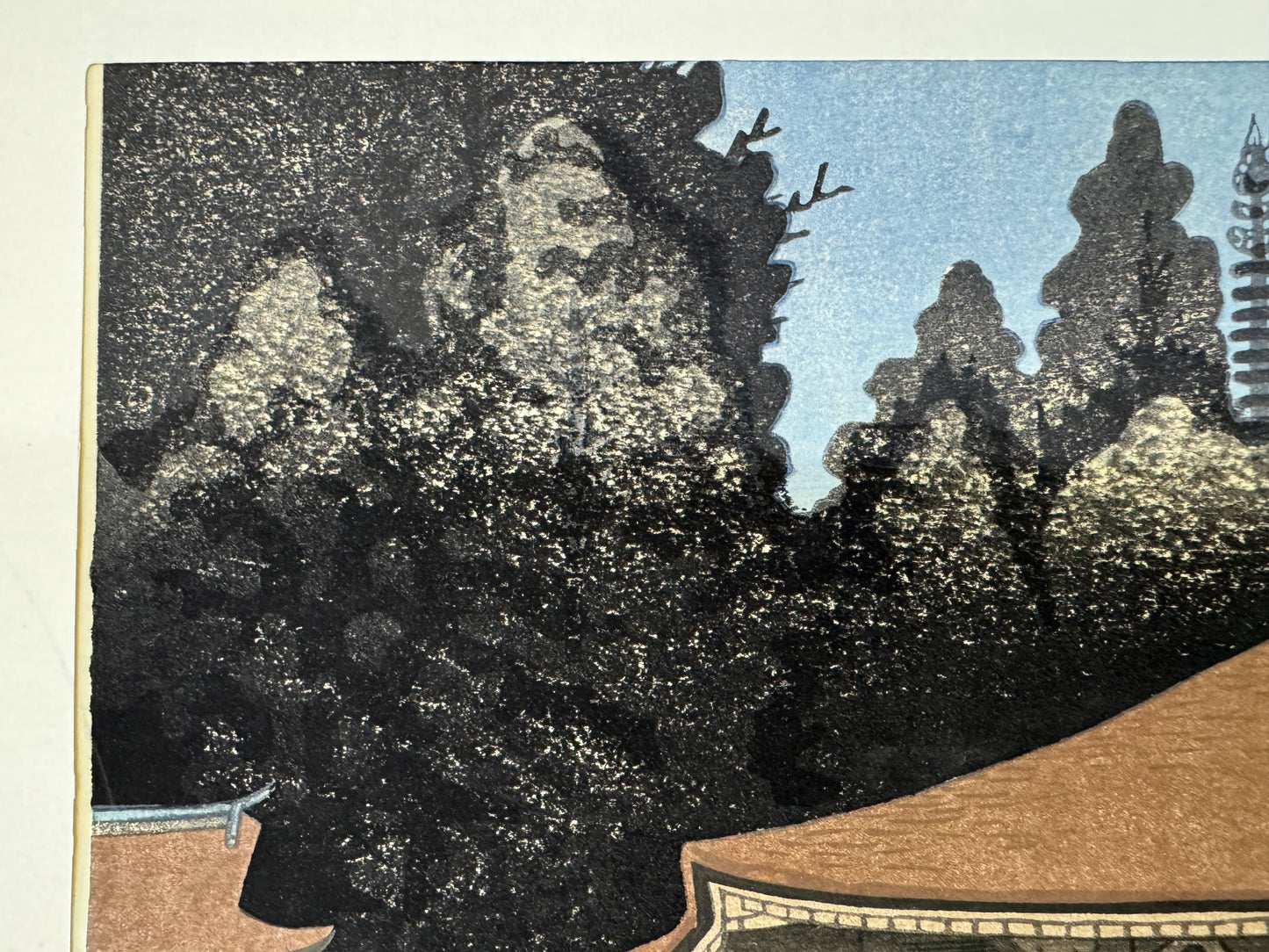 Y10410 WOODBLOCK PRINT Landscape signed Shin-hanga Japan Ukiyoe art interior