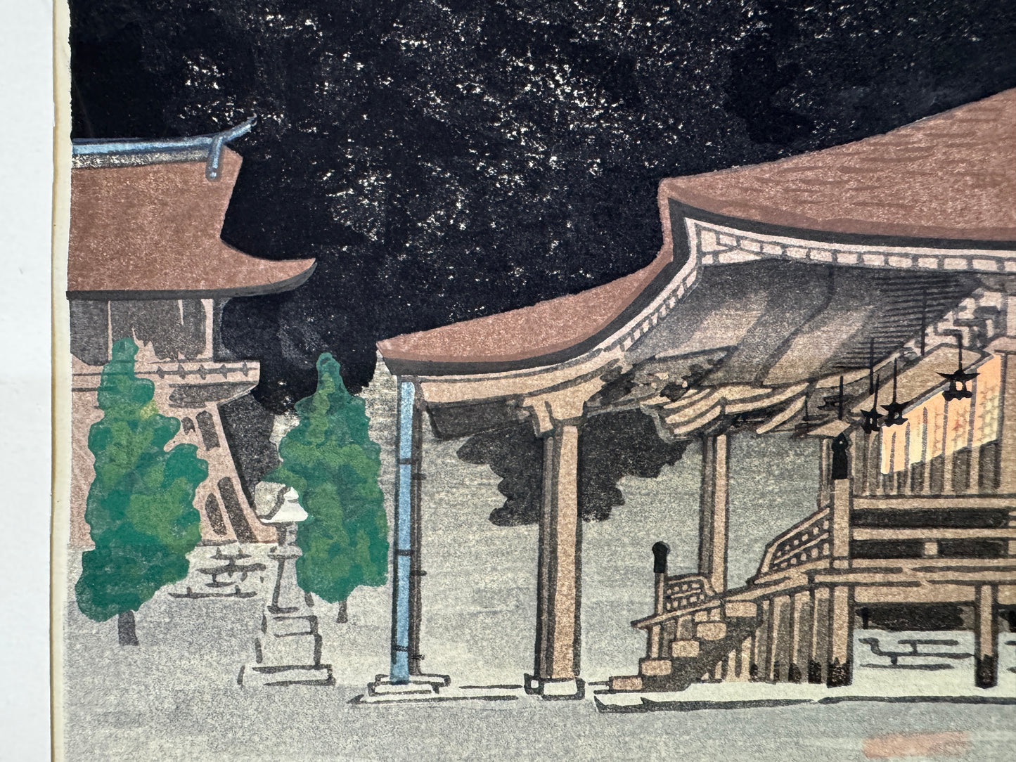 Y10410 WOODBLOCK PRINT Landscape signed Shin-hanga Japan Ukiyoe art interior