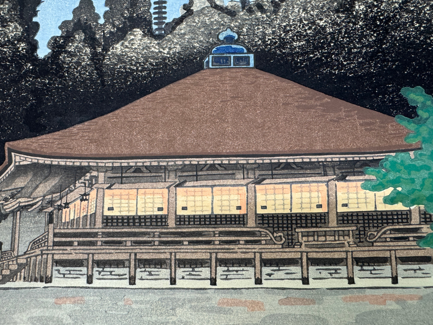 Y10410 WOODBLOCK PRINT Landscape signed Shin-hanga Japan Ukiyoe art interior