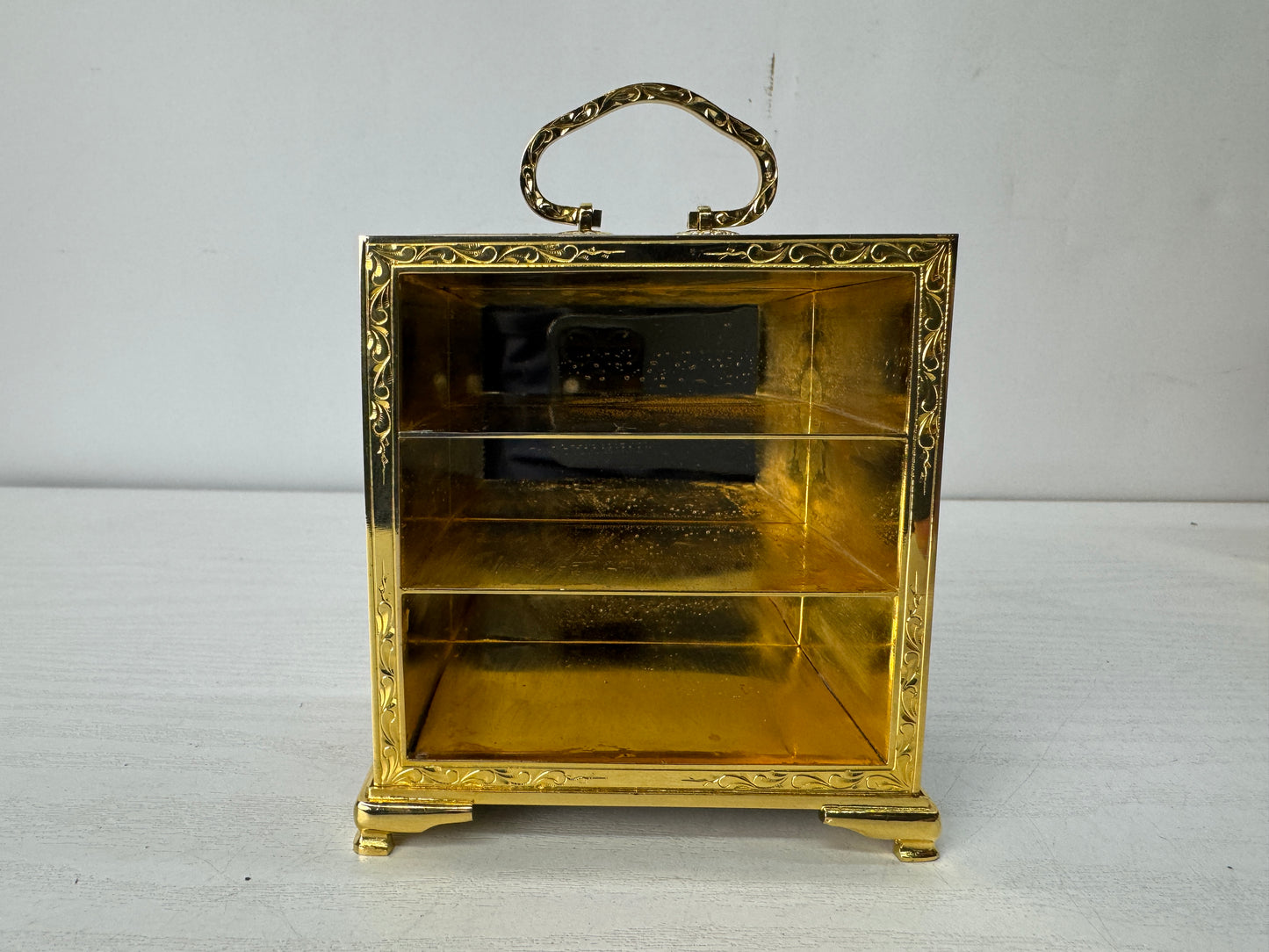 Y10413 TANSU Cloisonne 3-tiered small chest of drawers signed box Japan antique