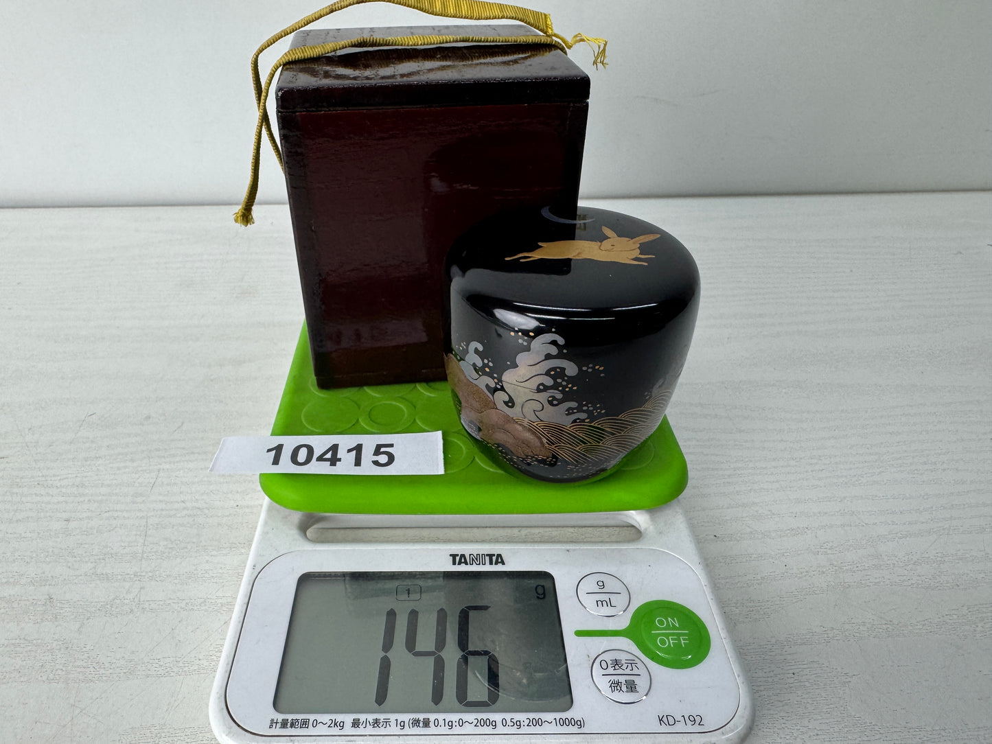 Y10415 TEA CADDY Makie Natsume container box Japan antique tea ceremony utensils