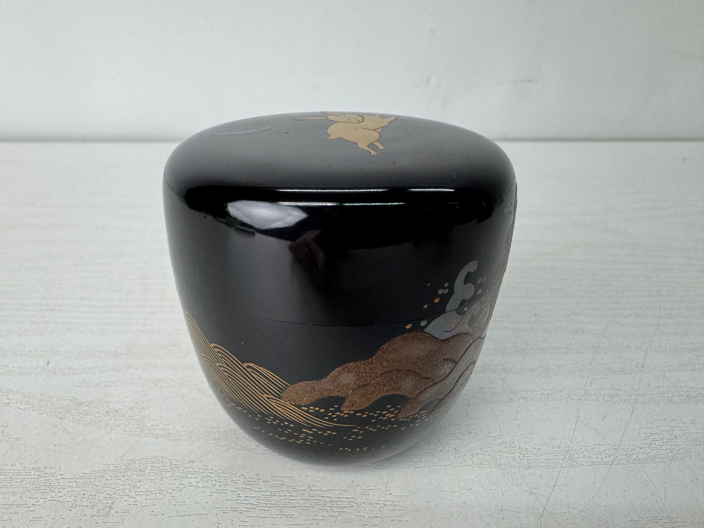 Y10415 TEA CADDY Makie Natsume container box Japan antique tea ceremony utensils