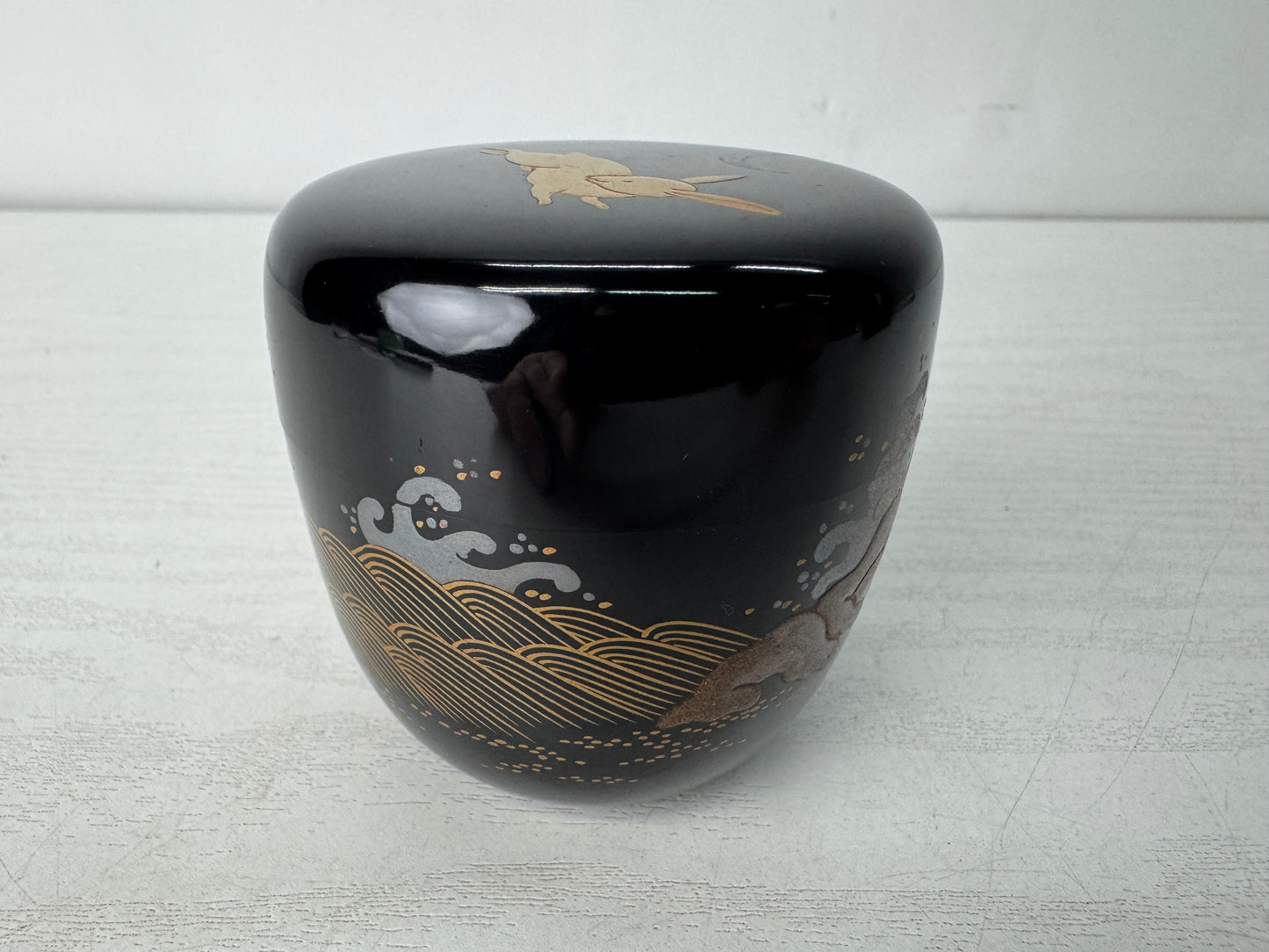 Y10415 TEA CADDY Makie Natsume container box Japan antique tea ceremony utensils