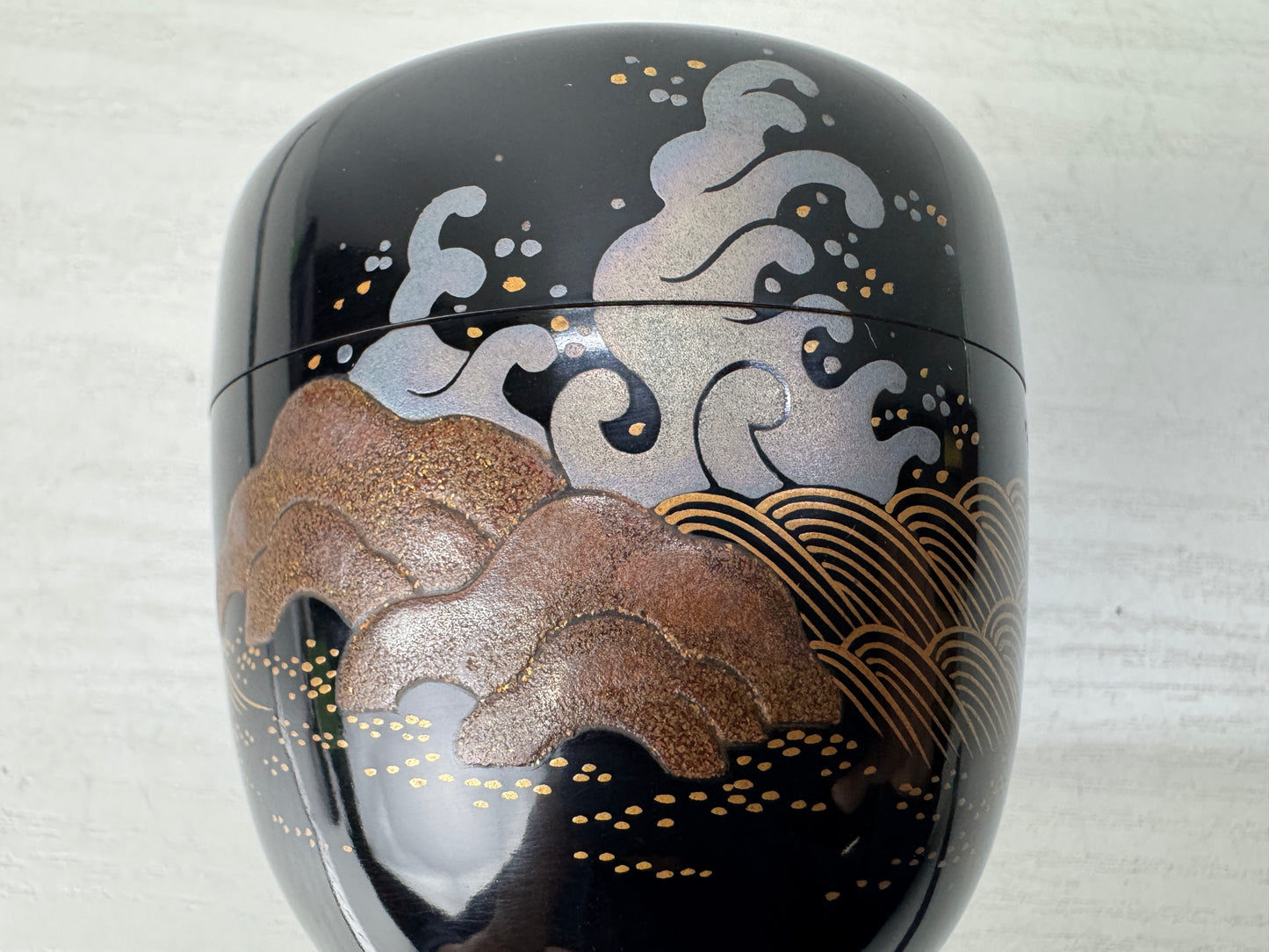 Y10415 TEA CADDY Makie Natsume container box Japan antique tea ceremony utensils
