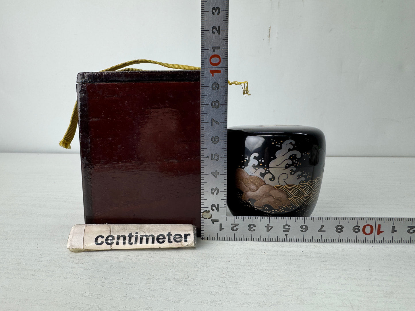 Y10415 TEA CADDY Makie Natsume container box Japan antique tea ceremony utensils